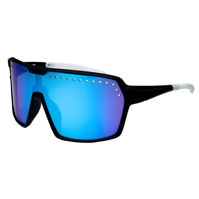 locs Sorte sportssolbriller / hurtigbriller med blålilla spejlglas | Brescia