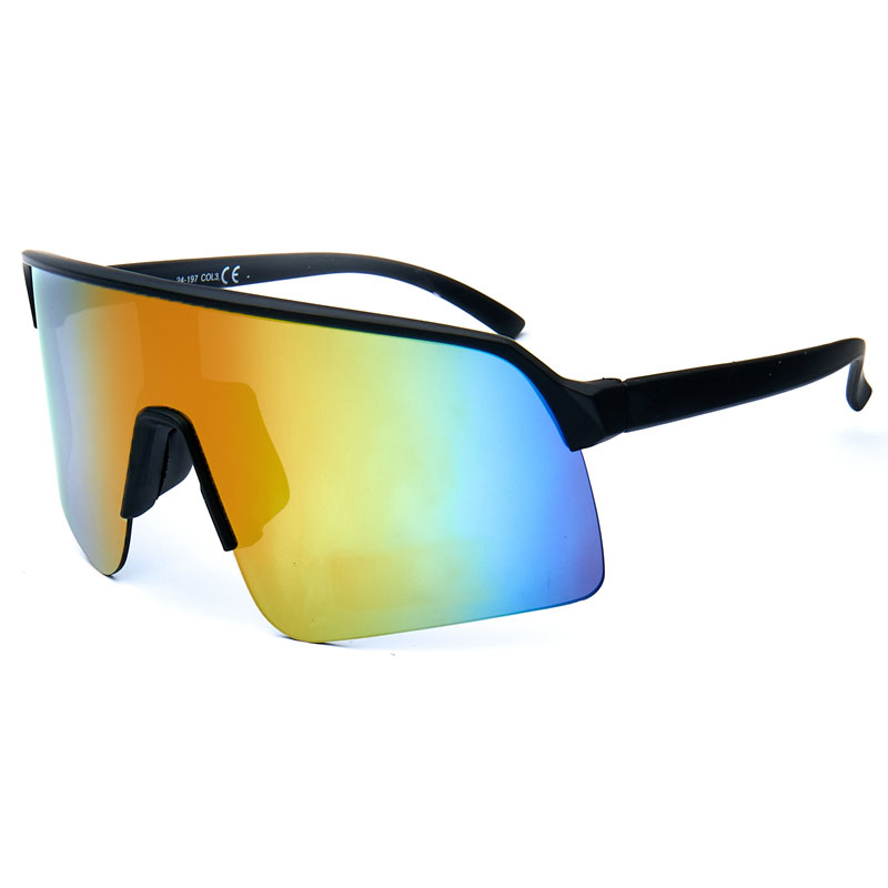 locs Sorte sportssolbriller / Hurtigbriller med multicolor spejlglas | Lecce