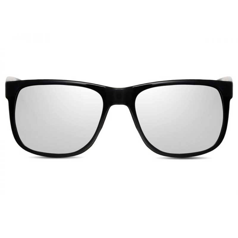 Locs Sorte Wayfarer Champ Solbriller – Sølv Spejlglas