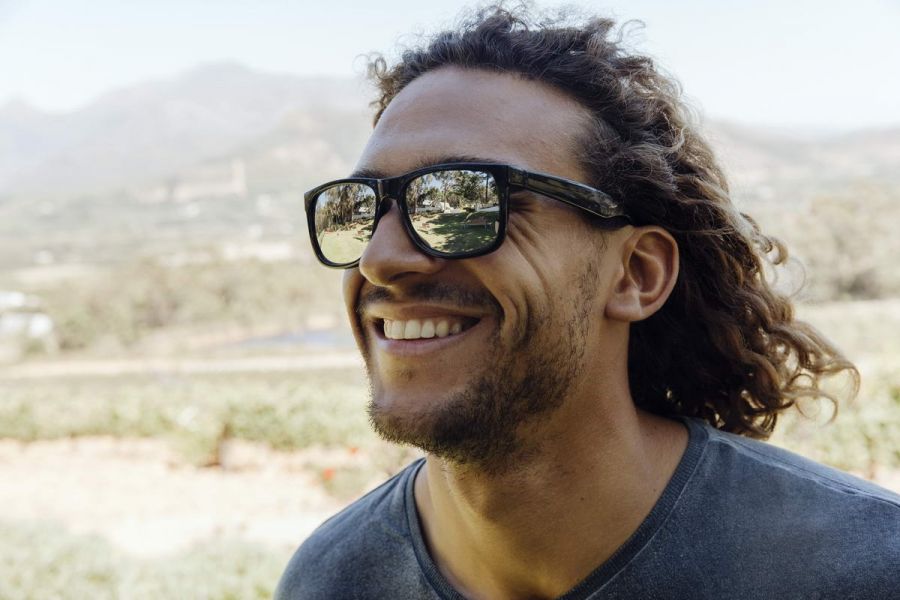 Locs Sorte Wayfarer Champ Solbriller – Sølv Spejlglas