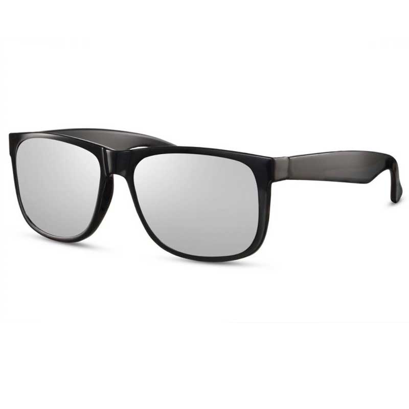 locs Sorte Wayfarer Champ Solbriller – Sølv spejlglas