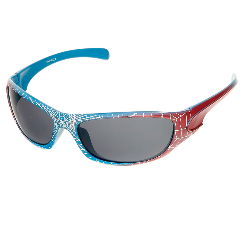 locs Spider børnesolbriller – Blå front røde stænger