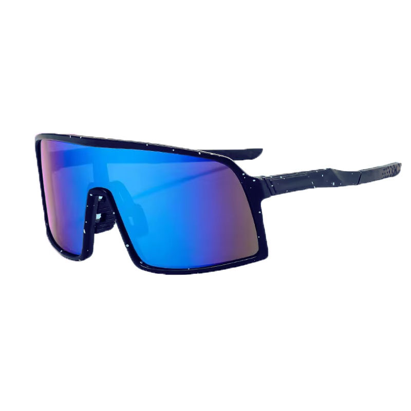 locs Sport Champ grafitti splash solbriller / hurtigbriller med blålilla spejlglas | Mørkeblå