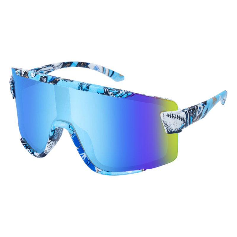locs Sportssolbriller / hurtigbriller med sejt mønster og blåt spejlglas | Val d’Isère