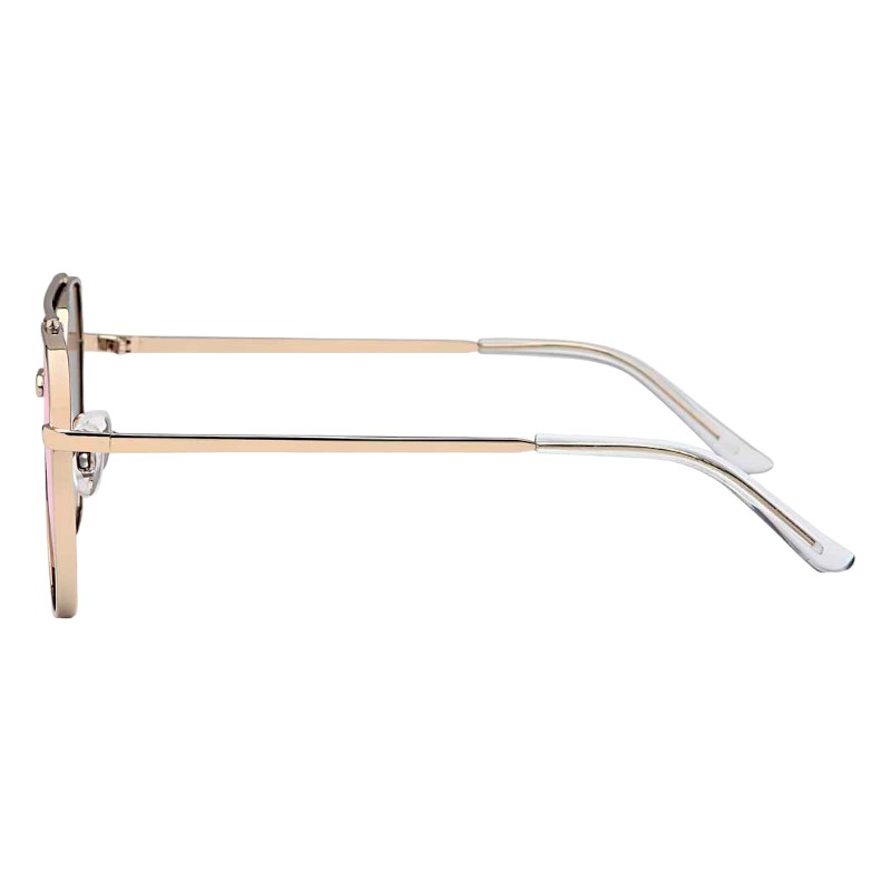 Locs Stilede Brede Aviator Solbriller – Miami | Lyserøde Spejlglas