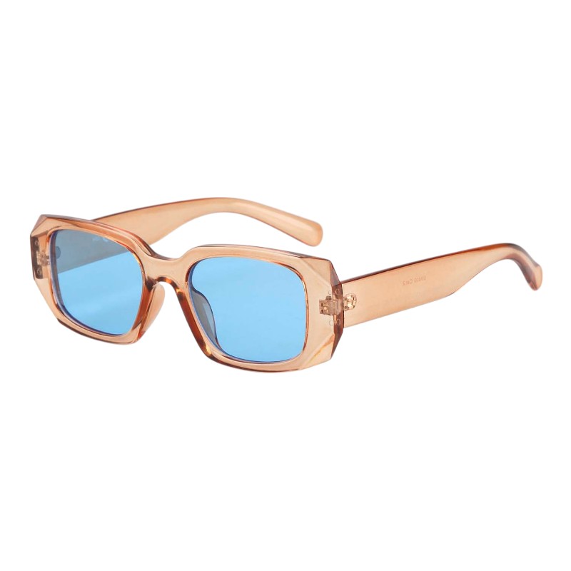 locs Stilfulde orange transparente mode solbriller – Blå glas | Milanese