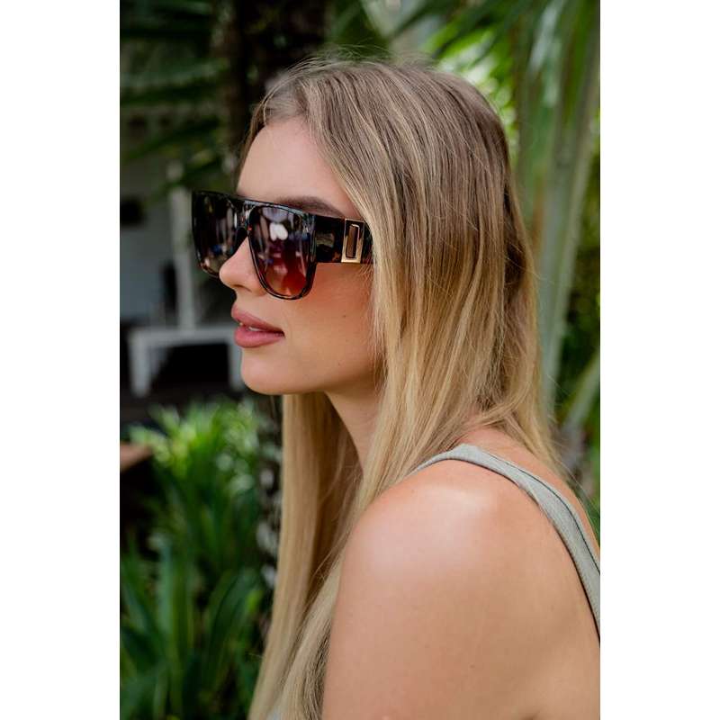 Locs Store Brun Turtle Solbriller Med Metal Detaljer | Salamanca – Brune Glas