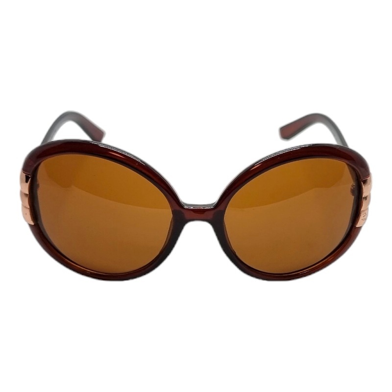 Locs Store Runde Damesolbriller Med Metal Deko | Brun