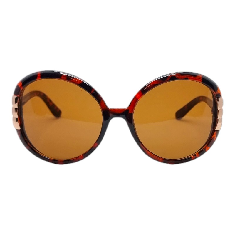 Locs Store Runde Damesolbriller Med Metal Deko | Brun Turtle
