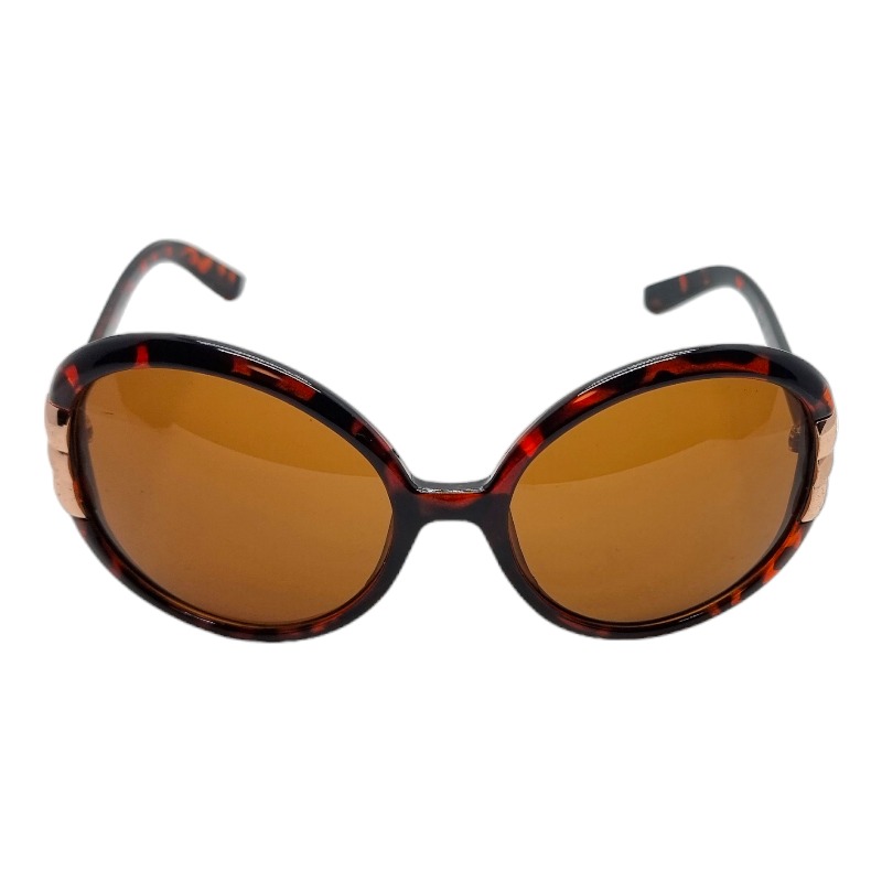 Locs Store Runde Damesolbriller Med Metal Deko | Brun Turtle
