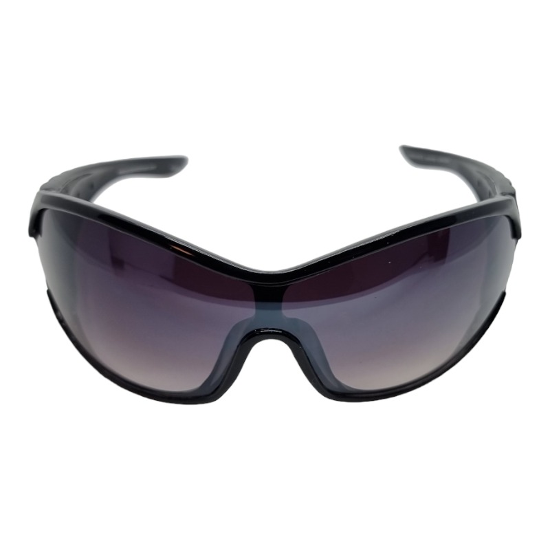 Locs Store Sorte Brede Damesolbriller Med Flet Design – Lilla Fade Glas
