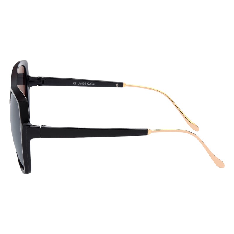 Locs Store Sorte Dame Solbriller Med Guld Ender – Naomi | Mørke Glas