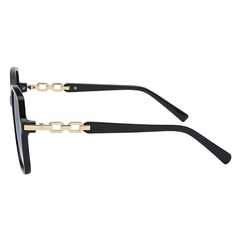Locs Store Sorte Dame Solbriller Med Guldkæder – Scarlett | Mørke Fade Glas