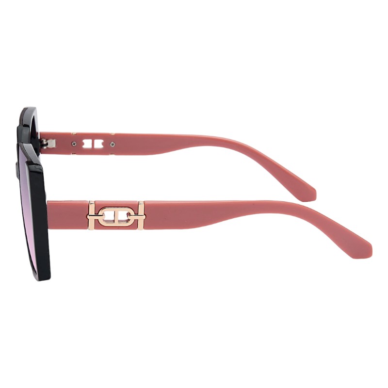 Locs Store Sorte Og Støvet Lyserøde Dame Solbriller Med Guld Detaljer – Ella | Fade Glas