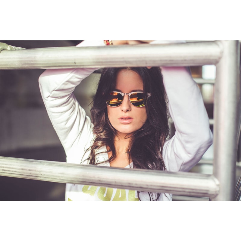 Locs Transparente Clubmaster Solbriller – Orange Spejlglas