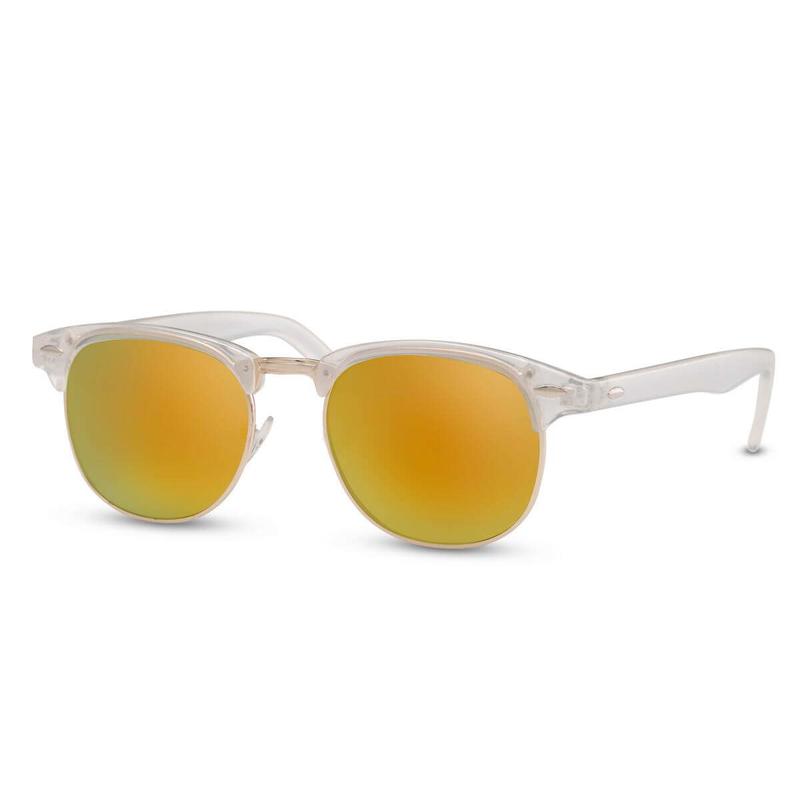 locs Transparente Clubmaster Solbriller – Orange Spejlglas