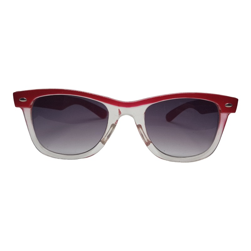Locs Transparente Wayfarer Solbriller Med Farvede Stænger – Rød Stribe