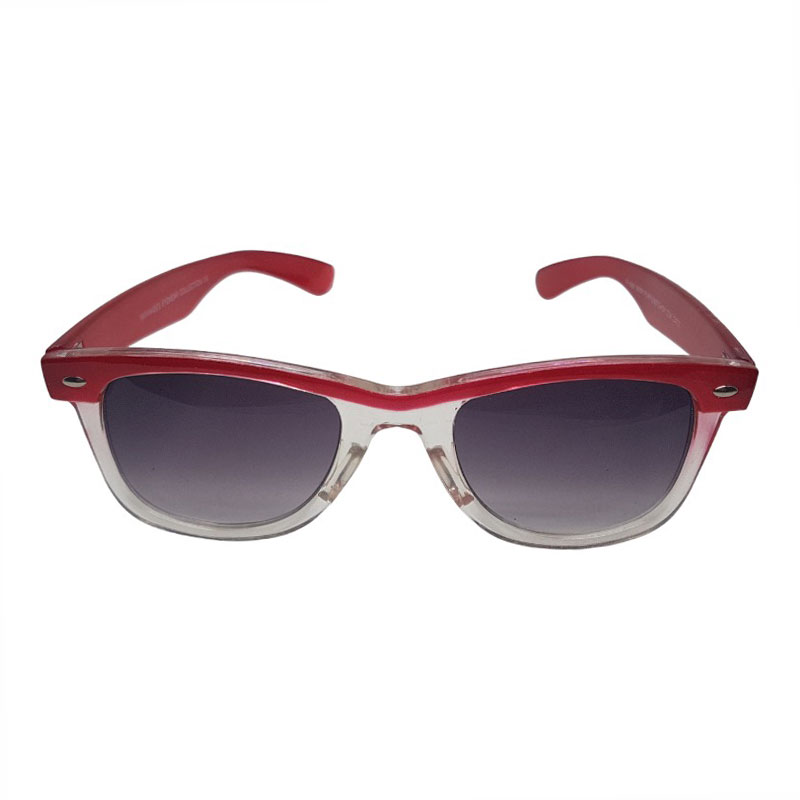 Locs Transparente Wayfarer Solbriller Med Farvede Stænger – Rød Stribe