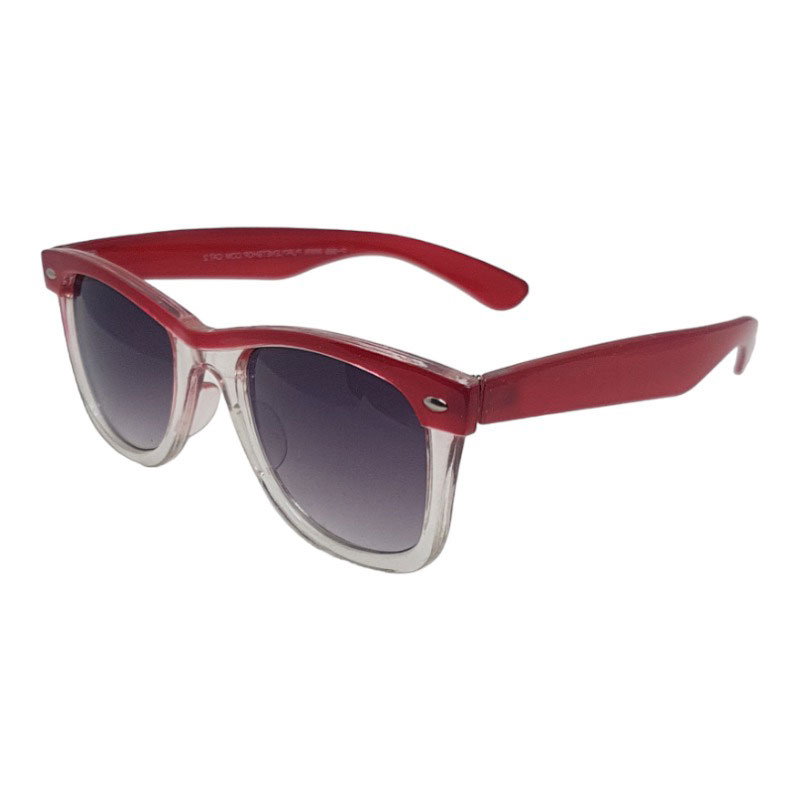 locs Transparente Wayfarer Solbriller med farvede stænger – Rød Stribe