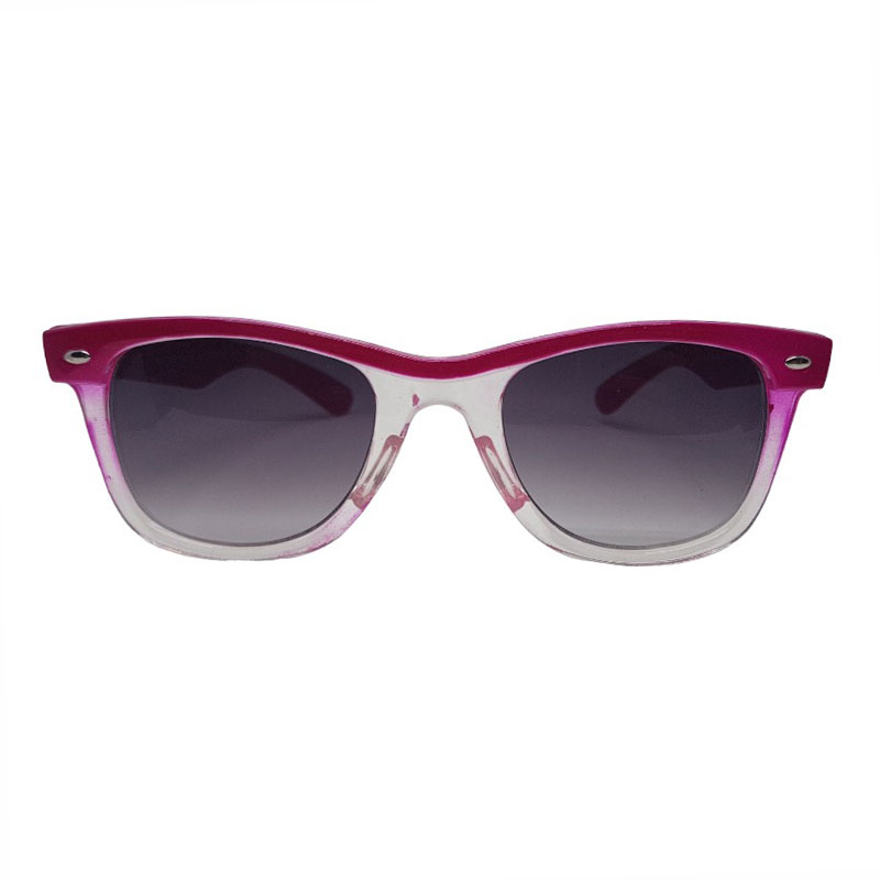 Locs Transparente Wayfarer Solbriller Med Farvede Stænger – Pink Stribe
