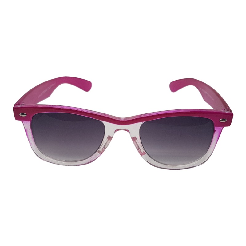 Locs Transparente Wayfarer Solbriller Med Farvede Stænger – Pink Stribe