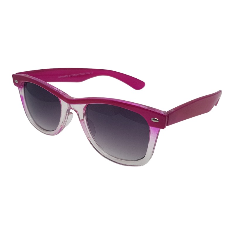 locs Transparente Wayfarer Solbriller med farvede stænger – Pink Stribe
