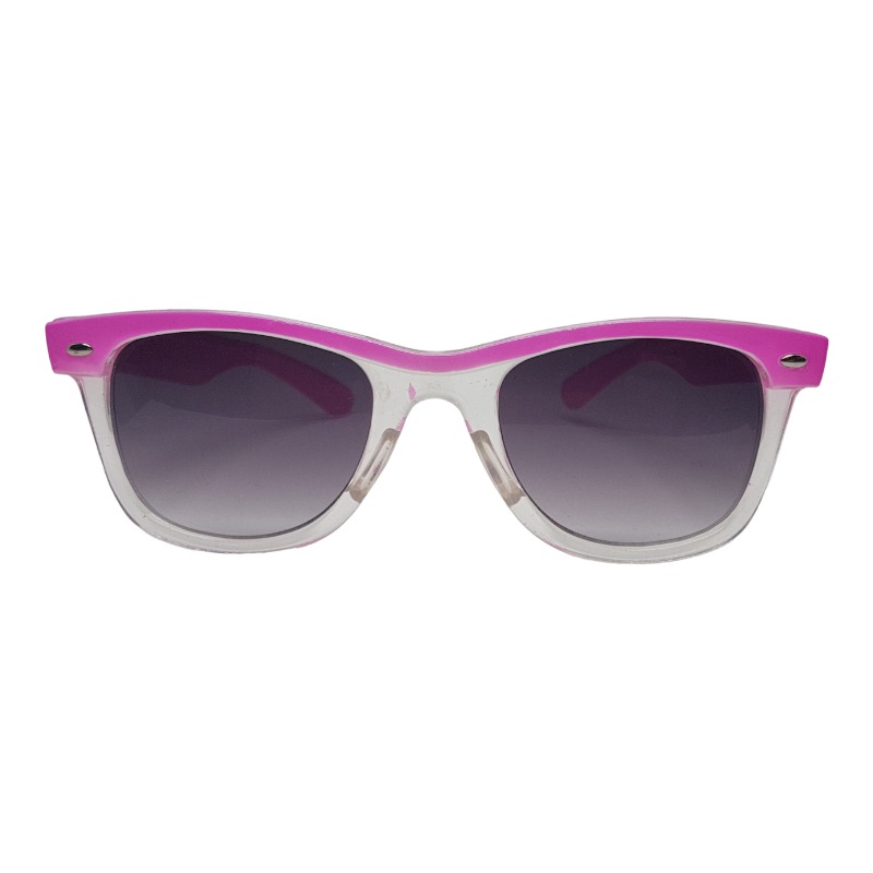 Locs Transparente Wayfarer Solbriller Med Farvede Stænger – Lyserød Stribe