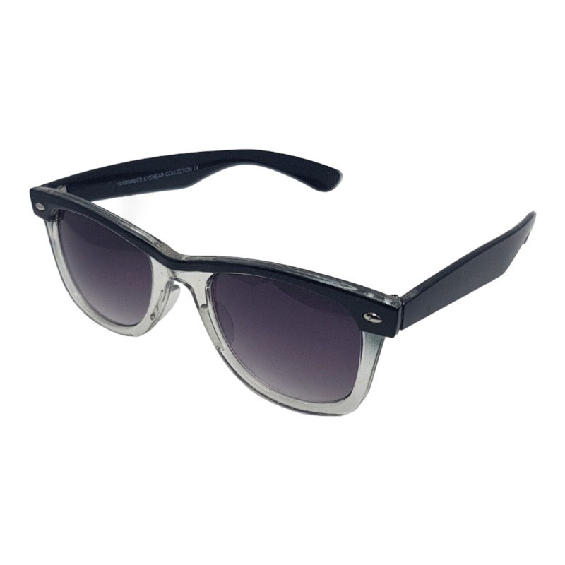 locs Transparente Wayfarer Solbriller med farvede stænger – Sort Stribe