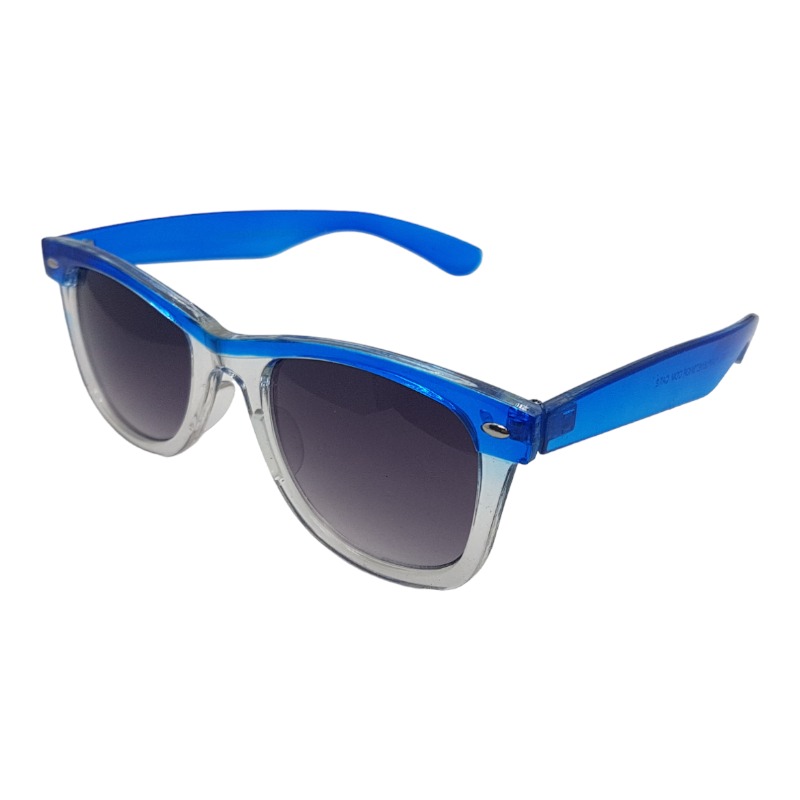 locs Transparente Wayfarer Solbriller med farvede stænger – Blå Stribe