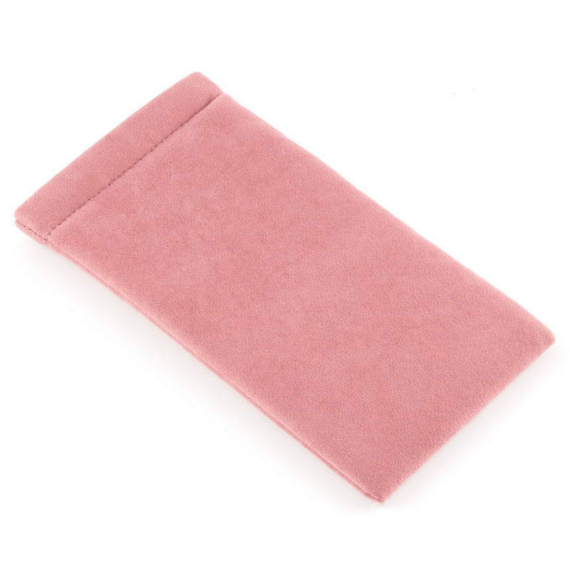 locs Tykt Velour brille etui med klaplukning – Lyserød