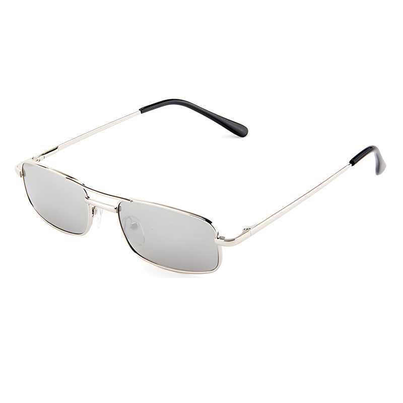 locs Ultra smalle Y2K Aviator Solbriller med sølv spejlglas og sølv metal stel | Stuttgart