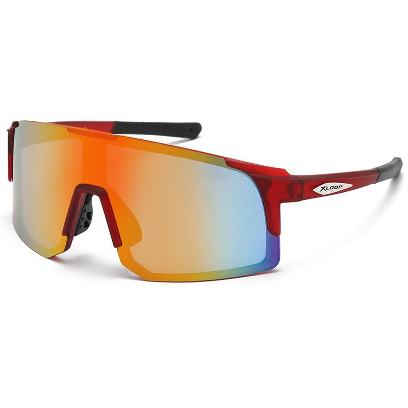locs X-Loop Solbriller – Sporty-X | Mørkerødt stel – Multicolor spejlglas