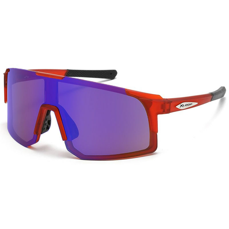 locs X-Loop Solbriller – Sporty-X | Rødt stel – Blå-lilla spejlglas