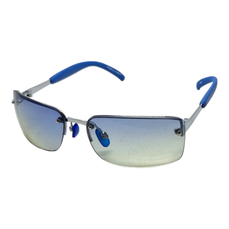 locs Y2K Solbriller med blå fade glas og metal stel | Berlin