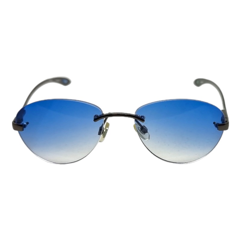 Locs Y2K Solbriller Med Blå Fade Glas Og Mørkt Metal Stel | Munich