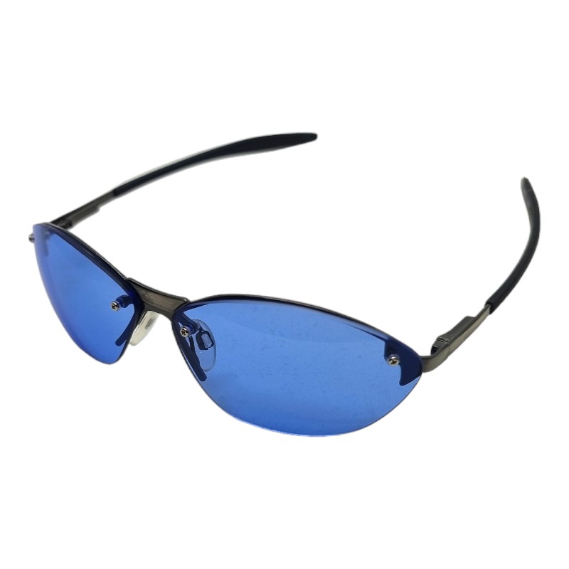 Locs Y2K Solbriller Med Blå Glas Og Mørkt Metal Stel | Basel