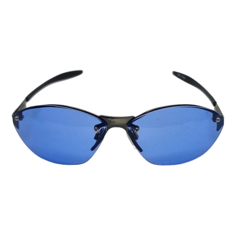 Locs Y2K Solbriller Med Blå Glas Og Mørkt Metal Stel | Basel