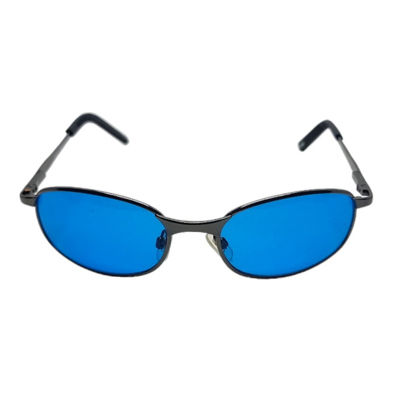 Locs Y2K Solbriller Med Blå Glas Og Mørkt Metal Stel | Brussels