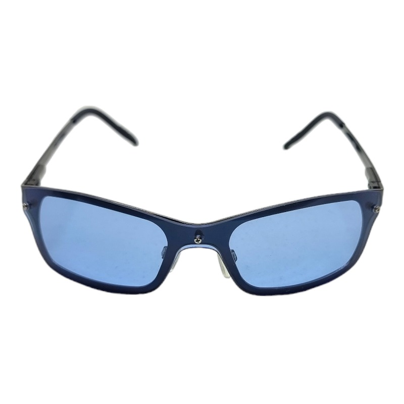 Locs Y2K Solbriller Med Blå Glas Og Mørkt Metal Stel | Vienna