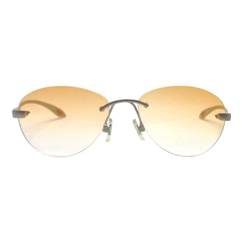 Locs Y2K Solbriller Med Gul-orange Fade Glas Og Sølv Metal Stel | Munich