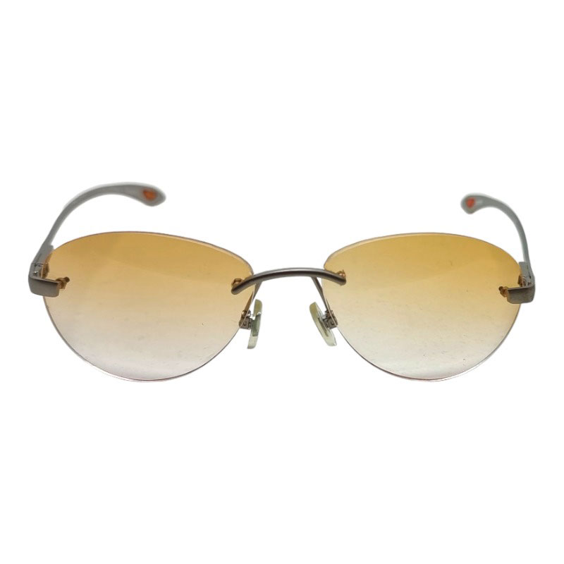 Locs Y2K Solbriller Med Gul-orange Fade Glas Og Sølv Metal Stel | Munich