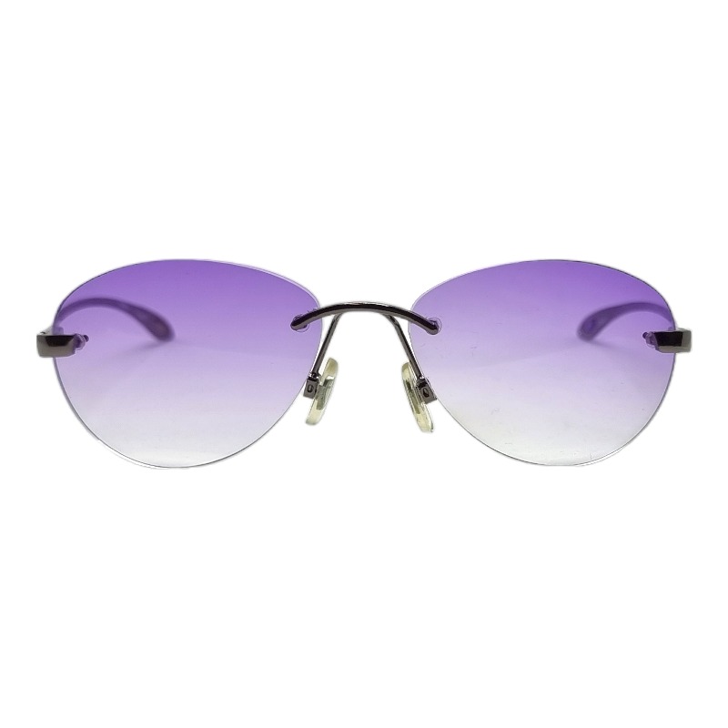 Locs Y2K Solbriller Med Lilla Fade Glas Og Mørkt Metal Stel | Munich
