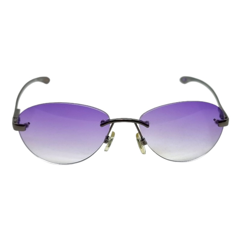 Locs Y2K Solbriller Med Lilla Fade Glas Og Mørkt Metal Stel | Munich