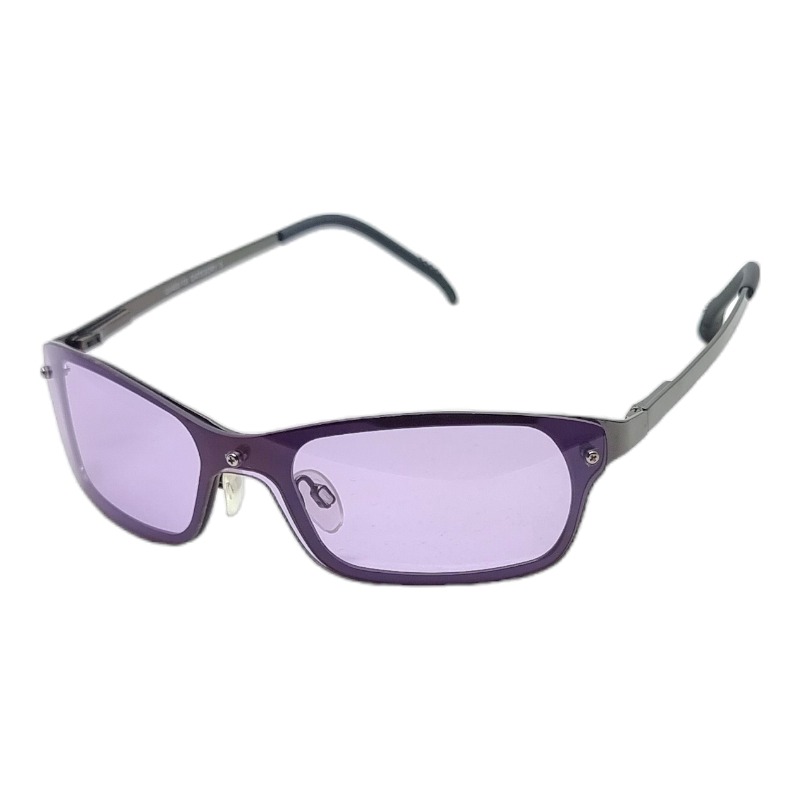 locs Y2K Solbriller med lilla glas og mørkt metal stel | Vienna
