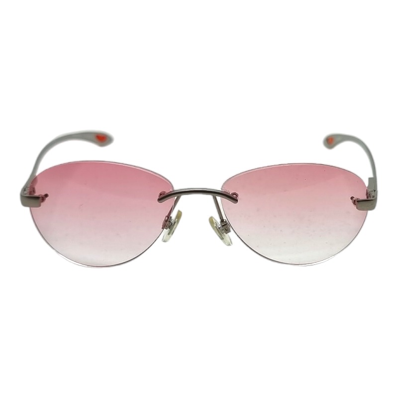 Locs Y2K Solbriller Med Lyserøde Fade Glas Og Metal Stel | Munich