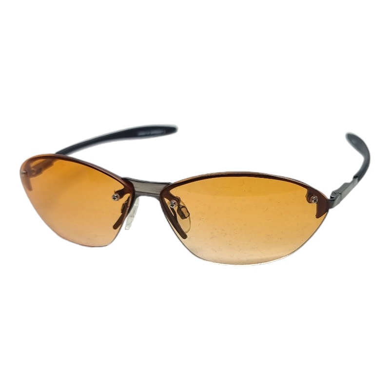 locs Y2K Solbriller med orange glas og mørkt metal stel | Basel