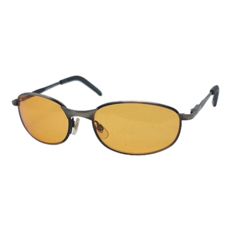 locs Y2K Solbriller med orange glas og mørkt metal stel | Brussels