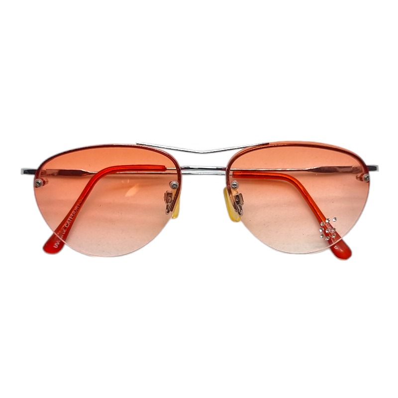 Locs Y2K Solbriller Med Rød-orange Fade Glas Og “diamanter” | G