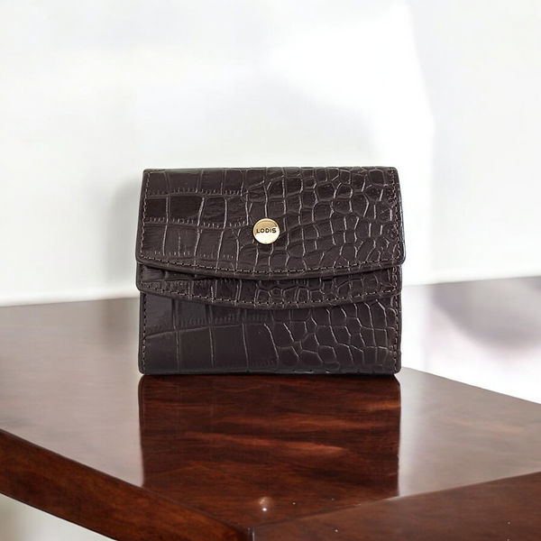 Lodis Kate Double-Flap Wallet (Croco)