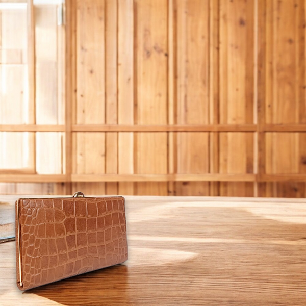 Lodis Quinn Clutch Framed Wallet (Croco)